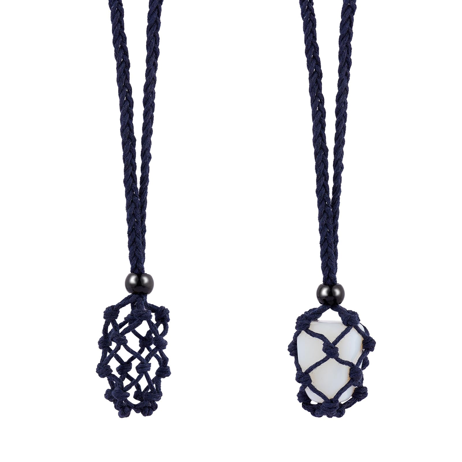 WEWAYSMILE 2 Pieces Crystal Necklace Holder, Necklace Cord Stone Holder, Cord Empty Stone Holder, for Pendant Necklace Jewelry Making, 30 inch(760mm)
