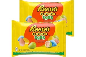 KANDY KORNER REESE'SPIECES Peanut Butter Eggs Candy Pack for Melt in Your Mouth Craving Indulgence - Delicious Peanut Butter Candy Encased in Crunchy Shell Eggs for Kids and Easter Basket Stuffers - 9 oz, 2 Pack