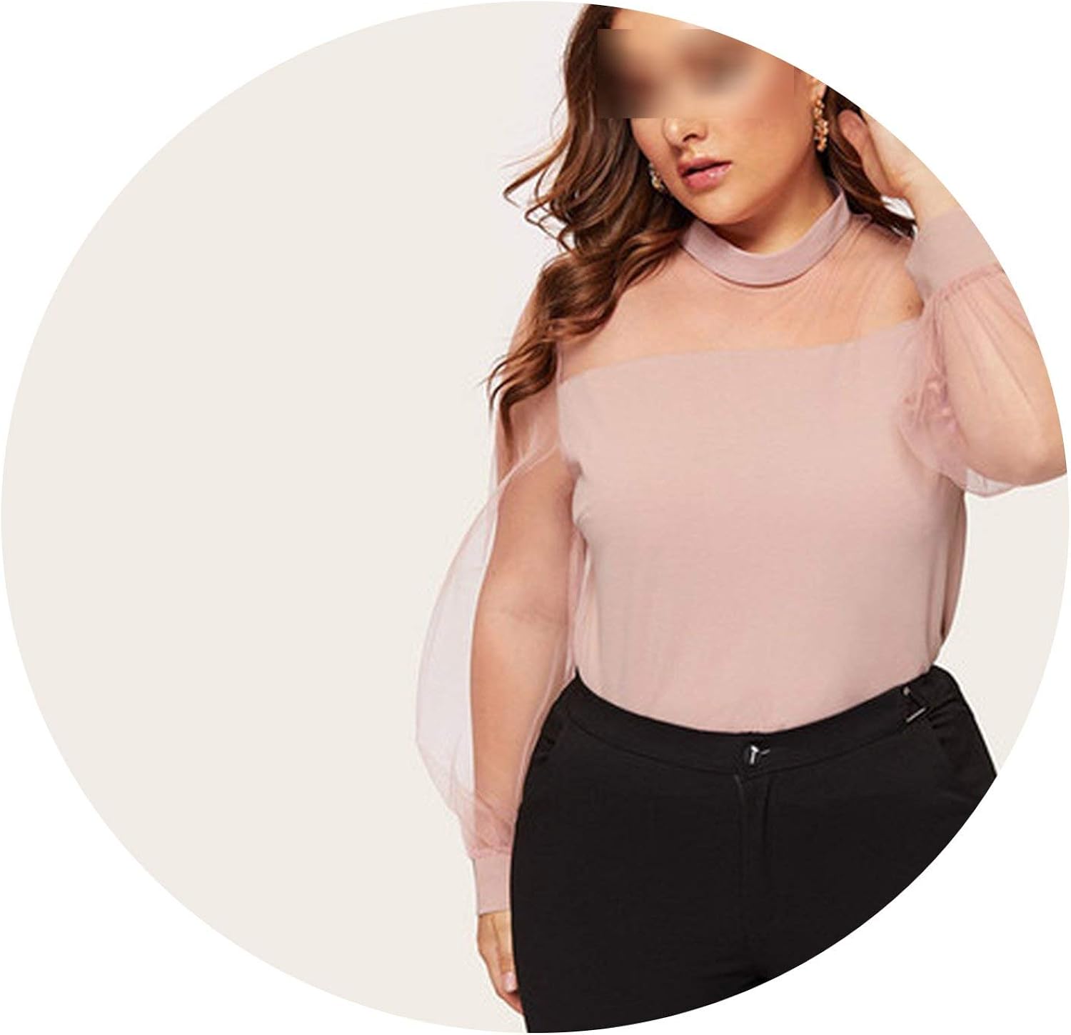 pink mesh sleeve top