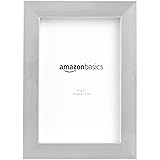 Amazon Basics Photo Picture Frame - 4" x 6", Nickel - Pack of 2
