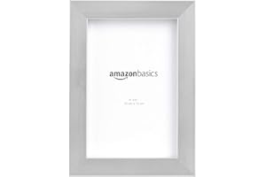 Amazon Basics Rectangular Photo Picture Frame, 4" x 6", Pack of 2, Nickel