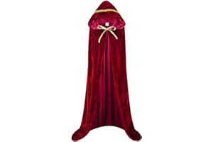 OurLore Unisex Full Length Hooded Robe Cloak Long Velvet Cape Cosplay Costume 59 inch
