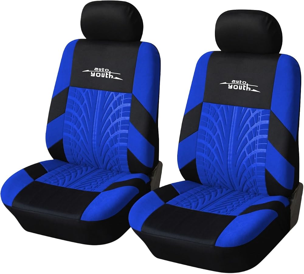 AUTOYOUTH Car Seat Covers Universal Fit 4 Pieces Blue Complete Set