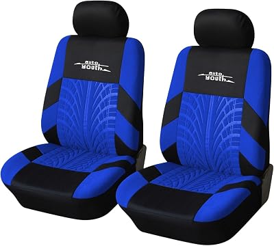 AUTOYOUTH Car Seat Covers Universal Fit 4 Pieces Blue Complete Set