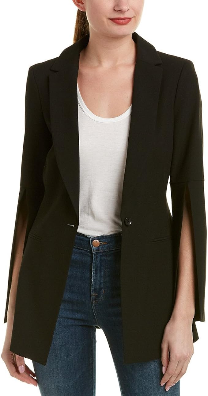 BCBGMAXAZRIA Women's Gia SlitSleeve Blazer, Black, XS at Amazon Women