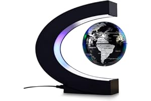 Globe,XIXIAN 3 Inch Magnetic Levitation Floating Globe World Map Globe with C Shape Base LED Lights for Teaching Home Office 