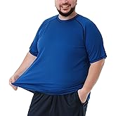 Mens Big and Tall Swim Shirt Sun Protection UPF 50+ Rash Gard Quick Dry T-Shirt