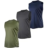3 Pack Mens Quick Dry Workout Tank Tops Sleeveless Athletic Shirts for Gym Running Training,Breathable Mesh Fitness Vest Set