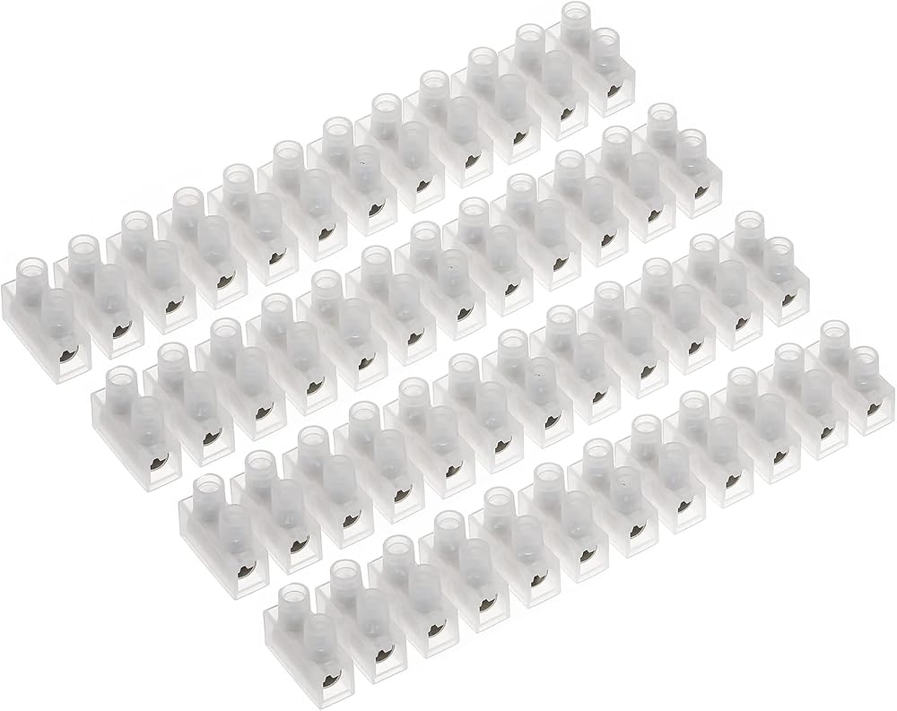 AUKENIEN 5A 6A Electrical Terminal Block 12 Way White 4 Pack