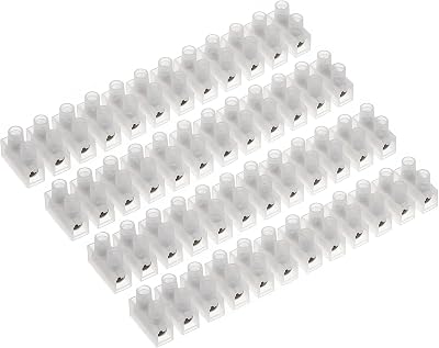 AUKENIEN 5A 6A Electrical Terminal Block 12 Way White 4 Pack