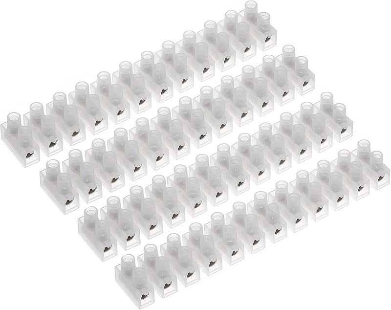 AUKENIEN 5A 6A Electrical Terminal Block 12 Way White 4 Pack
