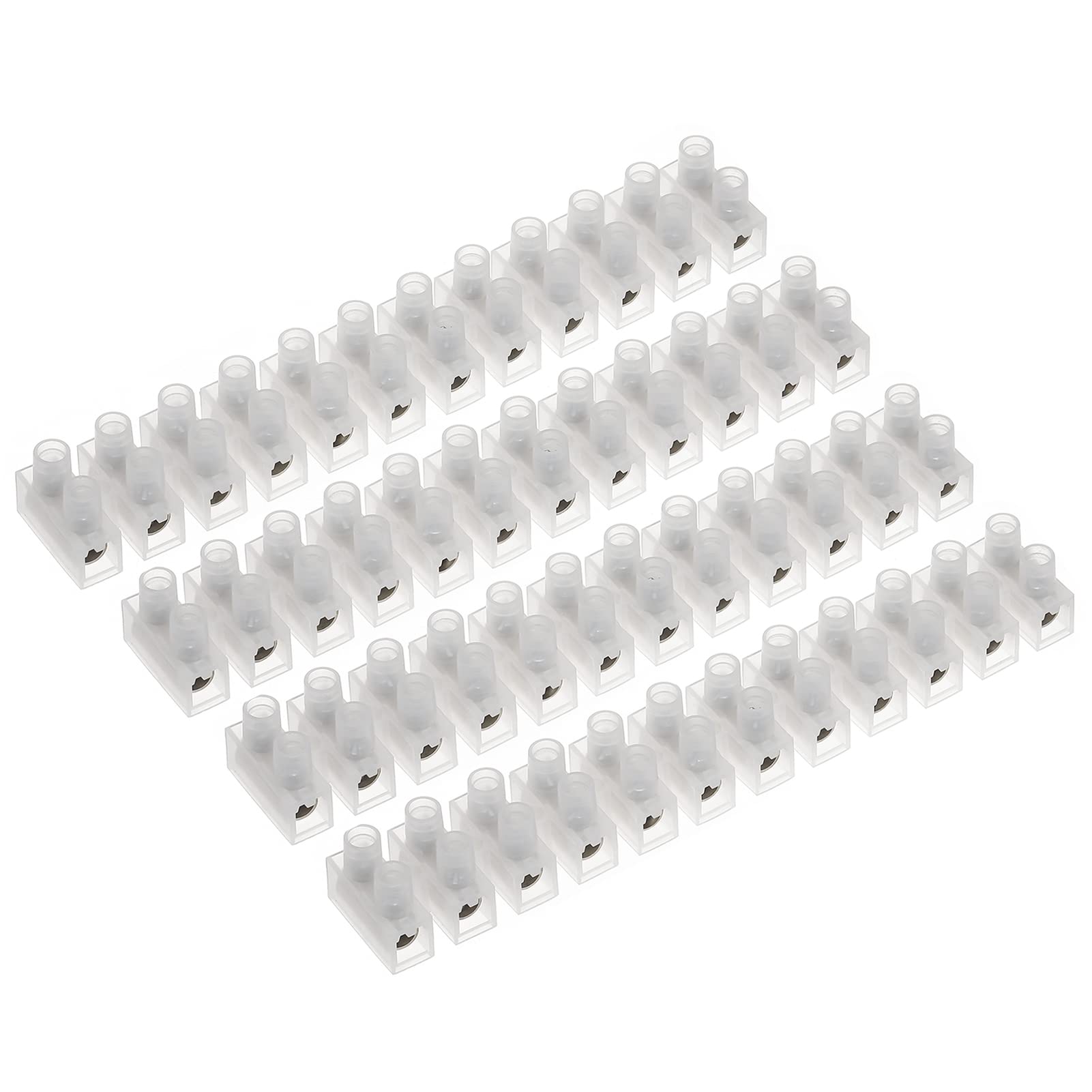 AUKENIEN 5A / 6A Electrical Connector Blocks 5/6 Amp 12 Way White Terminal Block Strip Electric Wire Connectors Choc Blocks Connecting for Wiring Cable (Pack of 4) — image 1