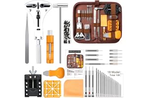 Kingsdun Watch Battery Replacement Tool Kit, 168Pcs Watches Repair Band Strap Link Pins Remover Adjustment Repairing Tools Sets with Carrying Case & Manual