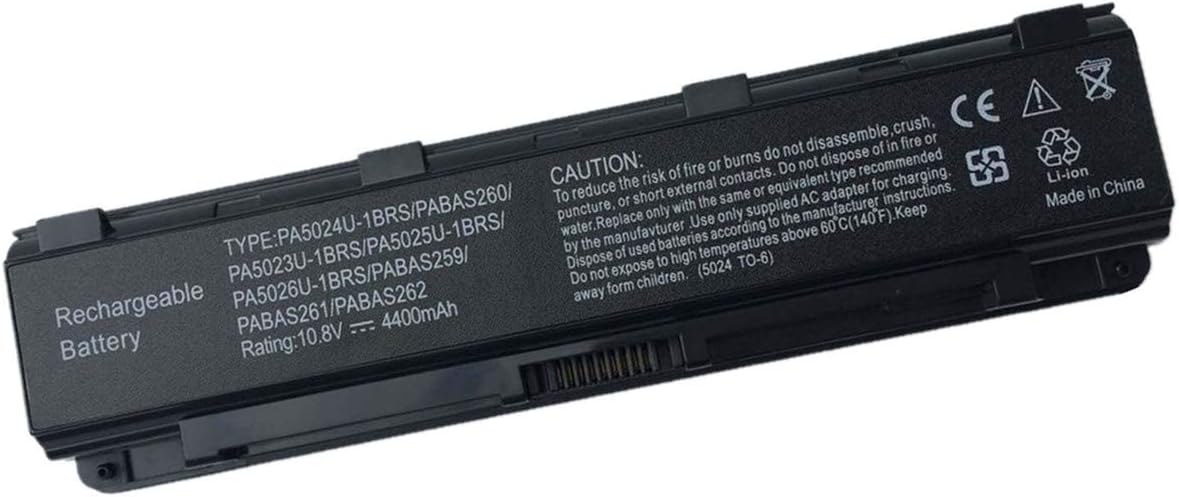 Uniamy Laptop Replacement Battery For Satellite C800 C800D C845 C845D C855 C855D C855-29L C855-29N L850D-12 C855-2FC C855-1GP C855-1GR C855-1GN C855-29M PA5025U-1BRS PABAS260
