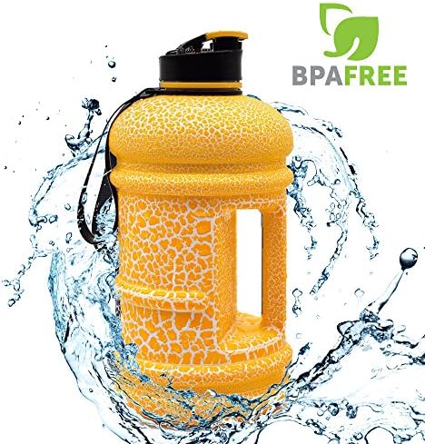 2018 New Design 2.2 Litre BPA Free Leakproof Plastic Sports Water Jug Hydrate Drinking Bottle Tank Container with Measurements For Gym Bodybuilding Weight loss Outdoor activities Traveling Camping Home & Office