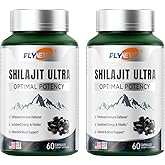 Flynew Shilajit for Men Women, Shilajit with Naturally Fulvic Acid & L-Arginine, Himalayan Shilajits for Extra Power, Stamina & Immune Support, Non-GMO, Made in USA, 2 Pack, 60 Capsules Per Bottle