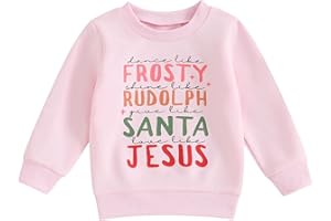 Lucikamy Toddler Baby Boy Girl Christmas Sweatshirt Letter Print Long Sleeve Crewneck Pullover Top Fall Winter Clothes