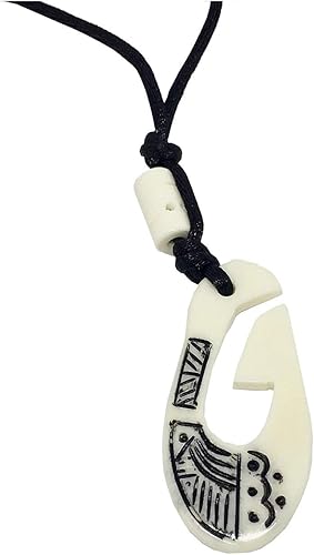 Amazon Zero Gravity ハワイアンジュエリー トライバルタトゥーボーンフィッシュフックネックレス ネックレス 通販