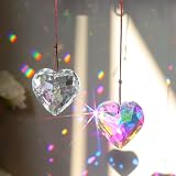 TIANHOO 2 Pcs Heart Shaped Crystal Prism Suncatchers for Home & Garden view 6