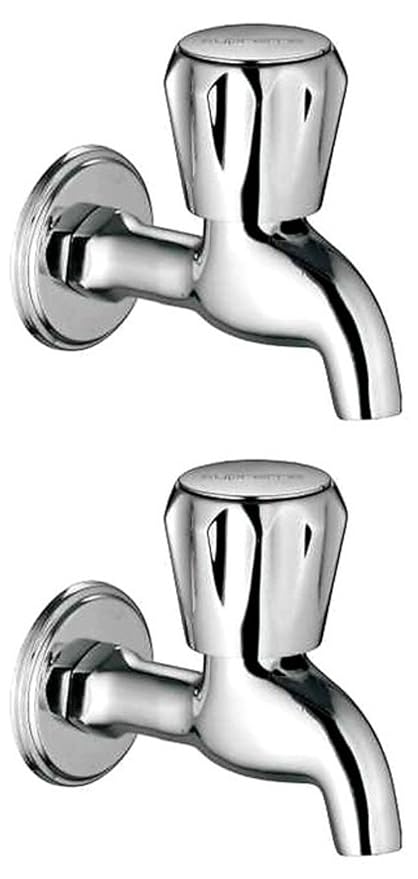 Drizzle Bib Cock Conty Brass Chrome Plated/Bathroom Taps Quarter Turn - Set of 2