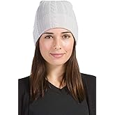Fishers Finery Women's 100% Pure Cashmere Cable Knit Hat; Super Soft; Cuffed