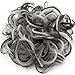 Lelinta Hair Bun Extensions Wavy Curly Messy Donut Chignons Hair Piece Wig Hairpiece Natural Black Mix Silver Grey