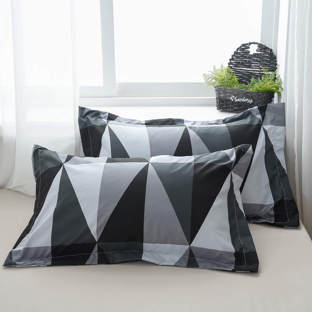 MH MYLUNE HOME Duvet Cover 3 Pieces Set - Ultra Soft Double Brushed Printed Microfiber Comforter Cover with 2 Pillow Case