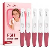 AssuTest FSH Test Kit for Perimenopause &amp; Menopause, 5 Pack | Follicle-Stimulating Hormone Home Test Strips, Accurate Early Ovarian Reserve &amp; Hormone Tracking (25 mIU/mL)