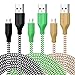 Micro USB Cable 10ft, Boxeroo Nylon Braided 10ft 3-Pack Tangle-Free High Speed Sync & ft Charging Cable A Male to Micro B Compatible for Samsung, HTC, LG, HP, Sony, Most Android Phones and More