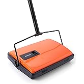 CLEANHOME Manual Carpet Sweeper For Pet Hair and Dust Remove | Rotating Brush Floor Sweeper, Lightweight Push Broom for Classroom Rugs, Non-Electric Lint &amp; Crumb Cleaner, One-Touch Dumping