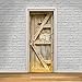 Fymural Danger Keep Out Door Wall Mural - Wallpaper Stickers Vinyl Removable 3D Decals for Home Retro Decoration 30.3x78.7