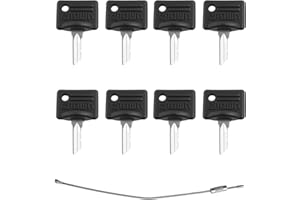 8PCS Ignition Keys and Ring Fit for Crown Forklift Electric Pallet Jacks PE3000 PE4000 PE4500 WP3000 and Wave Series Work Ass
