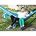 SONGMICS Double Hammock, 98.4 x 59.1 Inches, 660 lb Load Capacity, with Hanging Straps, Carabiners, Carry Bag, for Garden, Outdoor, Camping, Blue and Yellow Stripes UGDC15YU