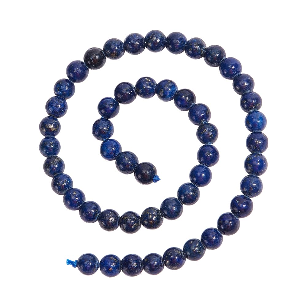 NBEADS 5 Strands About 220 Pcs Natural Lapis Lazuli Beads, 4mm Smooth Round Stone Beads Loose Gemstone Beads Spacer Beads for DIY Crafts Necklace Bracelet Jewelry Making