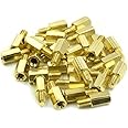 Tsnamay 30Pcs M4x10mm+6mm Male to Female Thread Brass Hexagon Hex Standoff Spacer Pillars