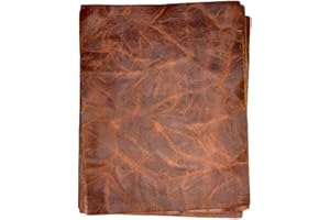 THE TANNERY NYC Distressed Cowhide Pull Up Leather: 8.5'' x 11'' Pre Cut Pieces (Terracotta, 1 Piece)