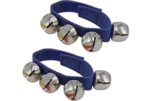 CashBeat Wrist Bells Set of 2, Dark Blue Jingle Bells Instrument, Adjustable Ankle Percussion Musical for Kids, Party Favors, Christmas Decor, Education, Dance, Band Performance