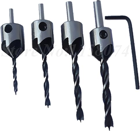 Generic 4 Pcs Fraise Conique Foret Perceuse A Colonne Lot Alesoir Menuiserie 5 Flute A Chanfreiner 3 6 Mm Menuiserie Bois Comptoir Lavabo A Chanfreiner Cutter Amazon Fr Bricolage