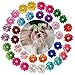 yagopet 40pcs/Pack 20pairs Cute New Dog Hair Bows with Rubber Bands Pearls Flowers Topknot Mix Styles Dog Bows Pet Grooming Products Mix Colors Pet Hair Bows Topknot