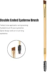Brrnoo Double Ended Eyebrow Brush Angled Spoolie Wood Handle Makeup Tool view 5