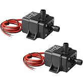 2 Pack DC12V Mini Submersible Water Pump for Aquarium, Pond, Fountains | Max 63 GPH