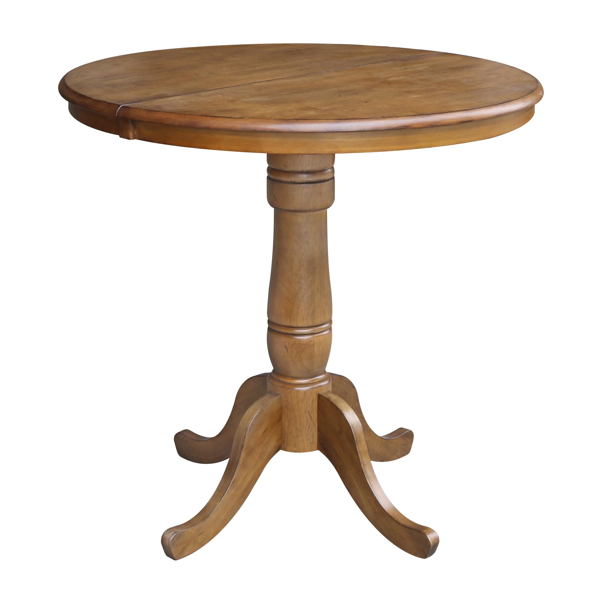 Photo 1 of ***ONLY PEDESTAL***36" Round Top Pedestal Table With 12" Leaf - 28.9"H - Dining Height, Pecan