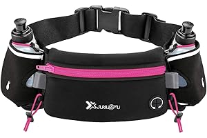 Number-one Running Belt with Water Bottles(2 x 175ML), Hydration Belt Waterproof Waist Pack Bag Fits iPhones Adjustable Sport