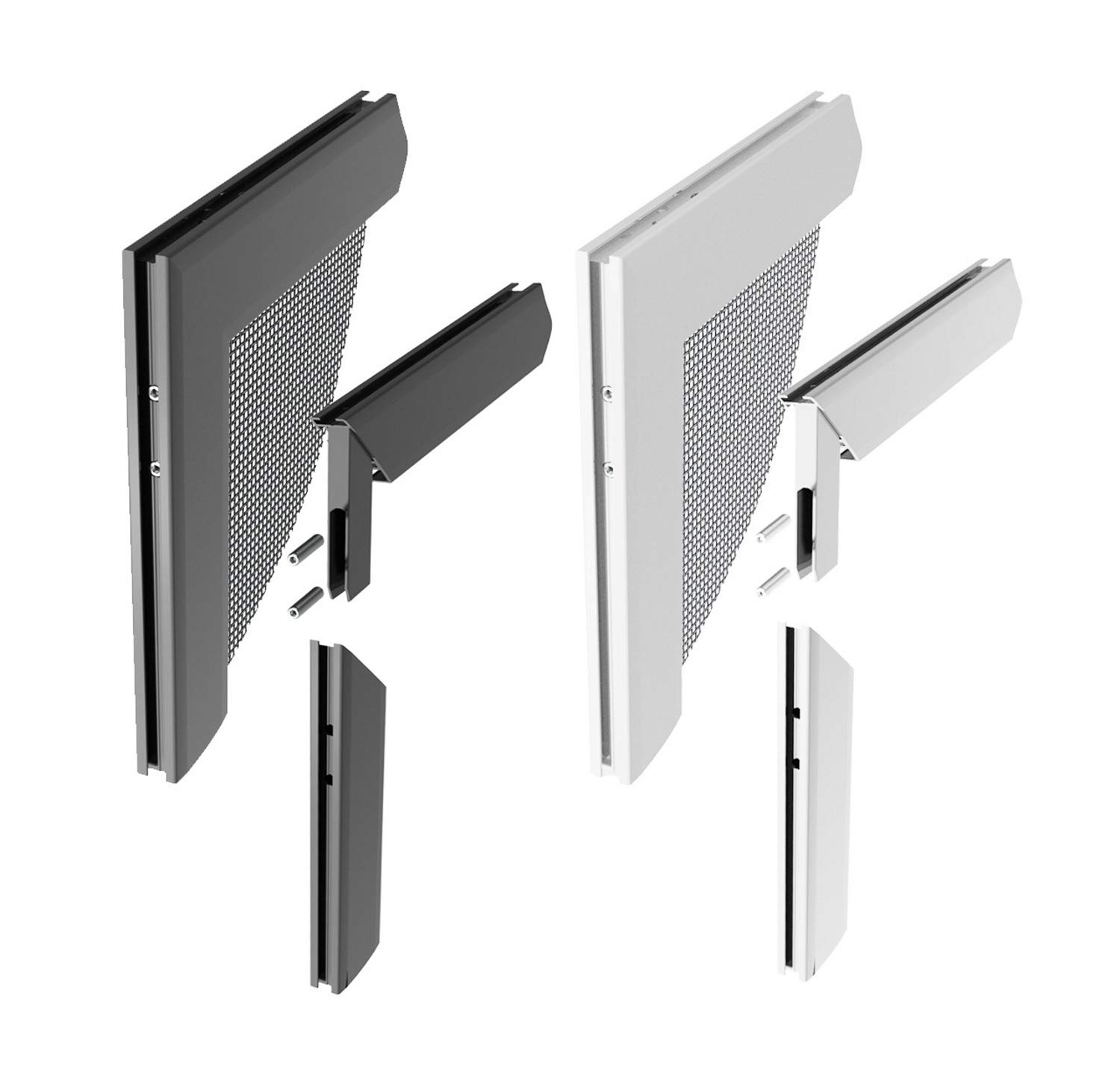 Windhager Insect Protection Z8 Aluminium Corner Connector Set for Clamping Frames Windows and Doors, Silver, 0.68 x 6 x 6 cm, 03538