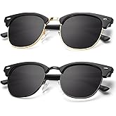 KALIYADI Polarized Sunglasses for Men and Women Semi-Rimless Frame Driving Sun glasses UV Blocking