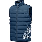 Rdruko Men's Winter Puffer Vest Insulated Quilted Water-Resistant Windproof Zipper Lightweight Sleeveless Work Fishing Hiking