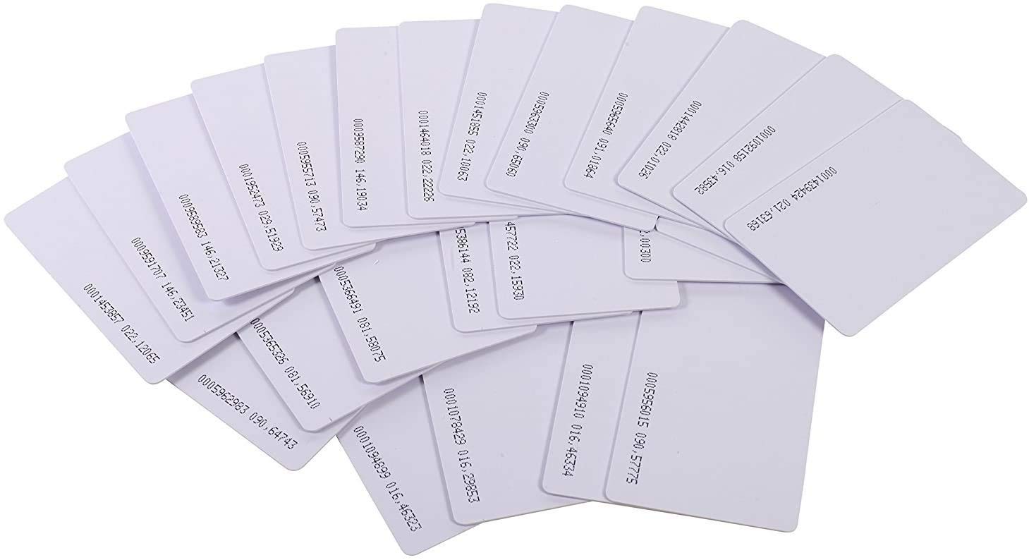 UHPPOTE Contactless 125kHz RFID Proximity Smart Card 0.8mm thick for Access Control System & Time Attandance (Read only, Pack of 100)