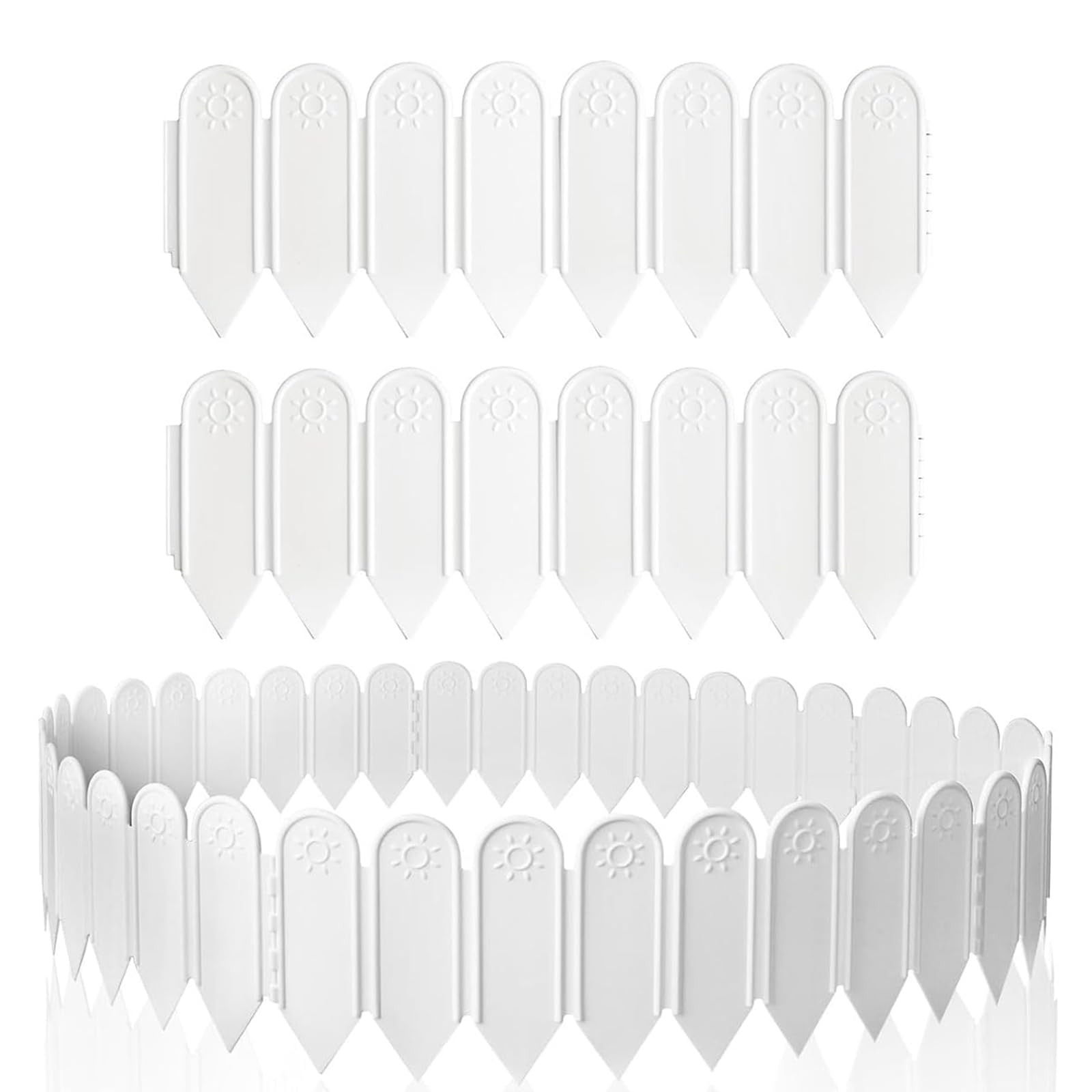 Focenat 10PCS Lawn Edging Border, 4M/13Ft Garden Edging Border, Flexible Garden Edging, Plastic Garden Fence, Yard Pathway Divider, Grass Edging for Garden Path Landscape Decor, 15cm Height