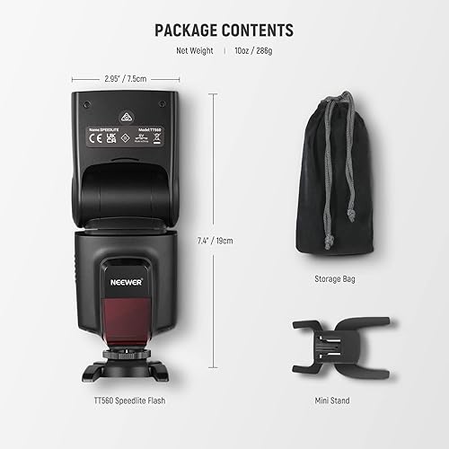 Neewer TT560 Flash Speedlite for Canon Sony Nikon Panasonic Olympus Pentax  and Other DSLR Cameras, Digital Cam