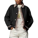 VAOYIU Women Casual Button Front Jacket Loose Plaid Cuffs Collar Trendy Coat with Pockets Spring Autumn Wear